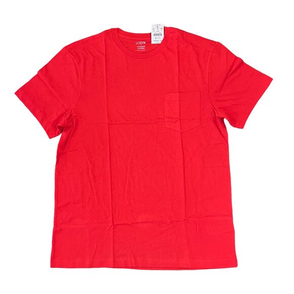 NWT J. Crew Men's Ripe Strawberry Red Washed Jersey Pocket Tee - Picture 1 of 11